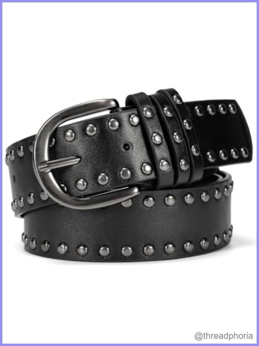 PU Leather Studded Belt for Women Punk Goth Grunge Jeans